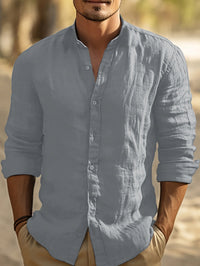 Tom | Modern Linen Stand Collar Shirt