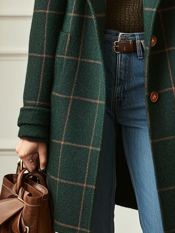 Kelsey | Elegant Retro Tweed Check Winter Coat 3