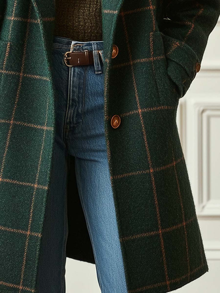 Kelsey | Elegant Retro Tweed Check Winter Coat 5