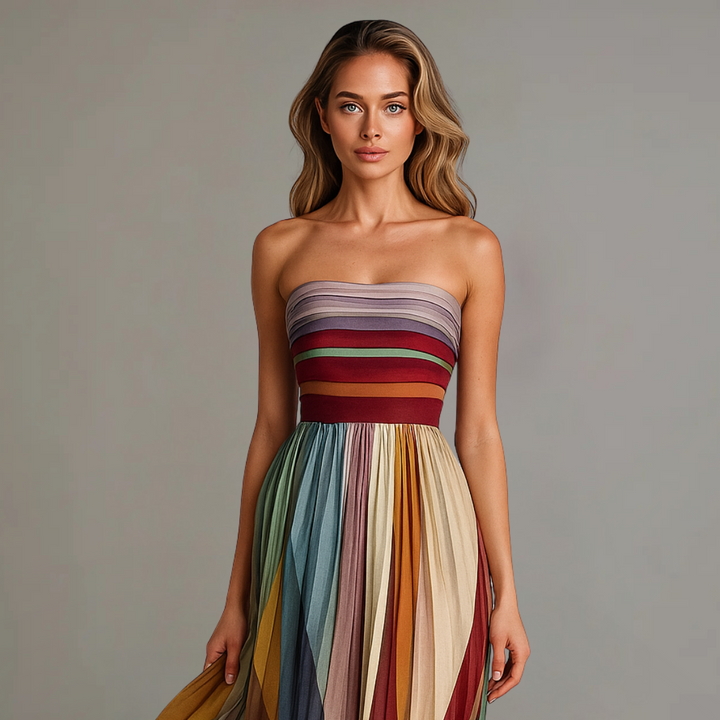Kerstin | Vibrant and Elegant Summer Bandeau Maxi Dress 1