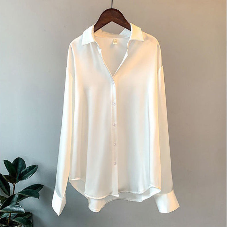 Kira | Elegant White Blouse with Ruffled Accents &amp; Fluid Silhouette 0