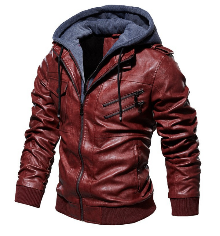 Kivits | Men's Leather Jacket – Stylish, Comfortable & Adjustable Hood 2