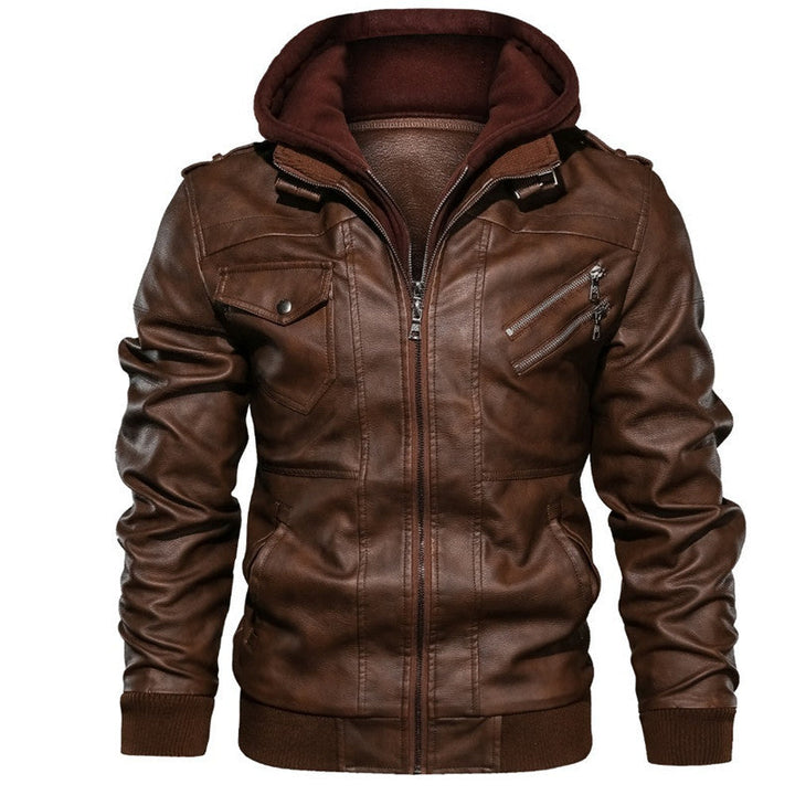 Kivits | Men's Leather Jacket – Stylish, Comfortable & Adjustable Hood 3