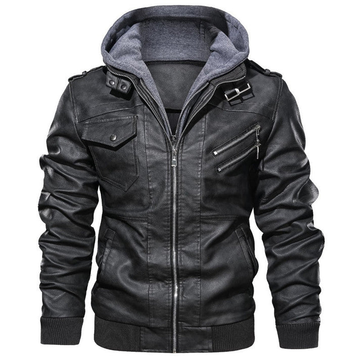 Kivits | Men's Leather Jacket – Stylish, Comfortable & Adjustable Hood 4