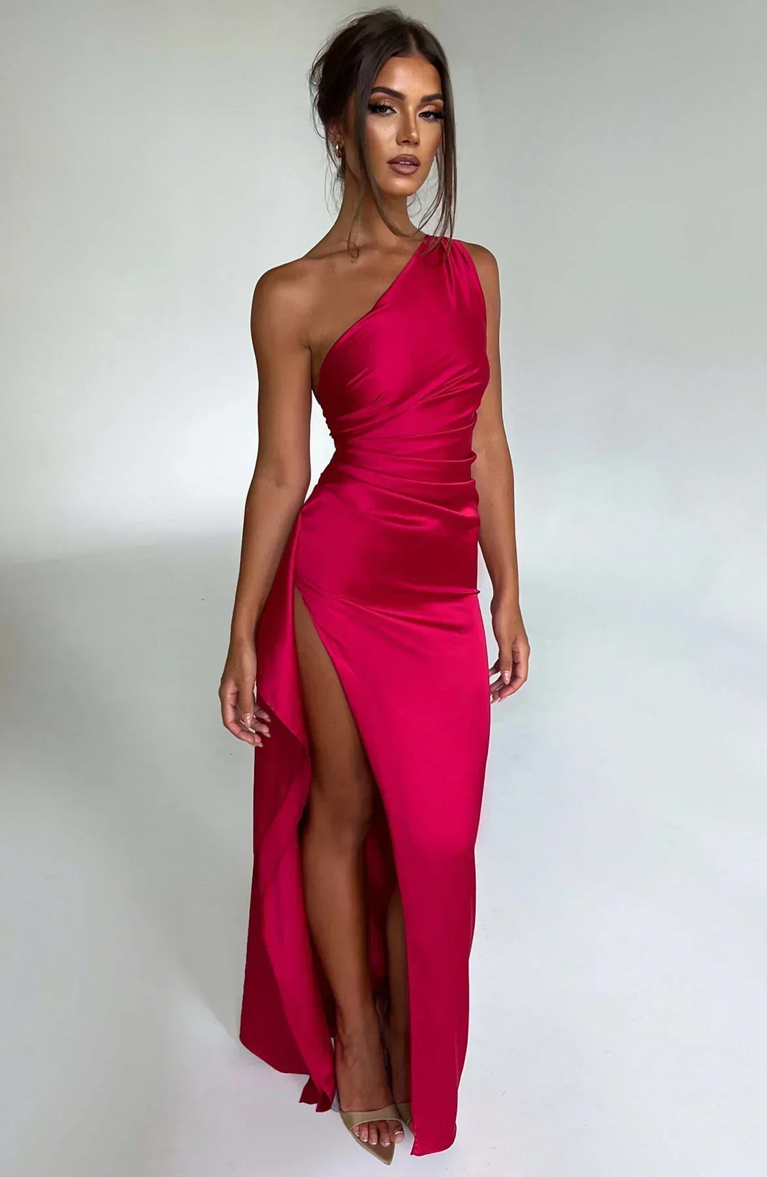 Laurie | Elegant And Glamorous One Shoulder Maxi Dress 0