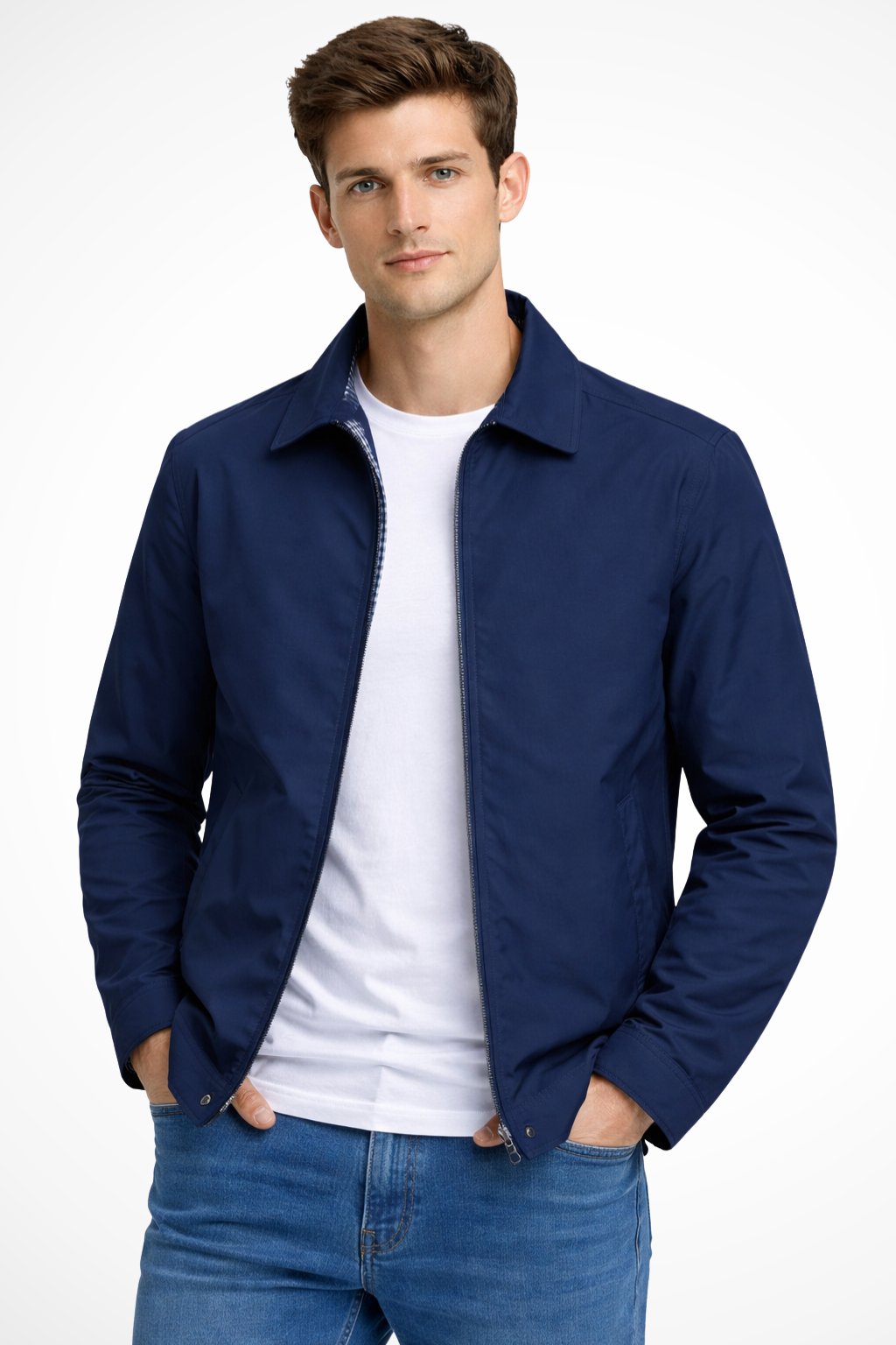 Leo | Classic Check-Lined Harrington Jacket 0