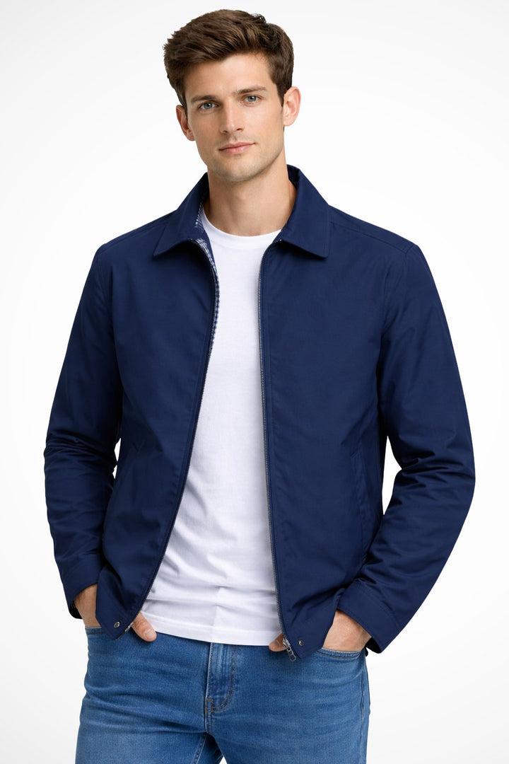 Leo | Classic Check-Lined Harrington Jacket 0