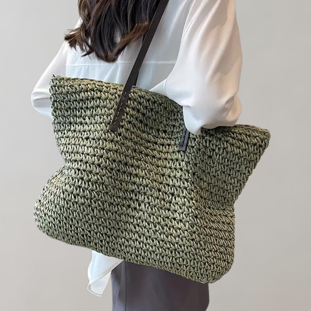 Leonie | Oversized Woven Straw Shoulder Tote Bag 0
