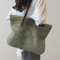Scarlett | Oversized Woven Straw Shoulder Tote Bag