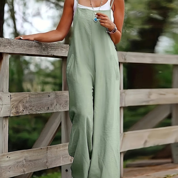 Lily | Comfortable And Breezy Linen Bib Jumpsuit 19