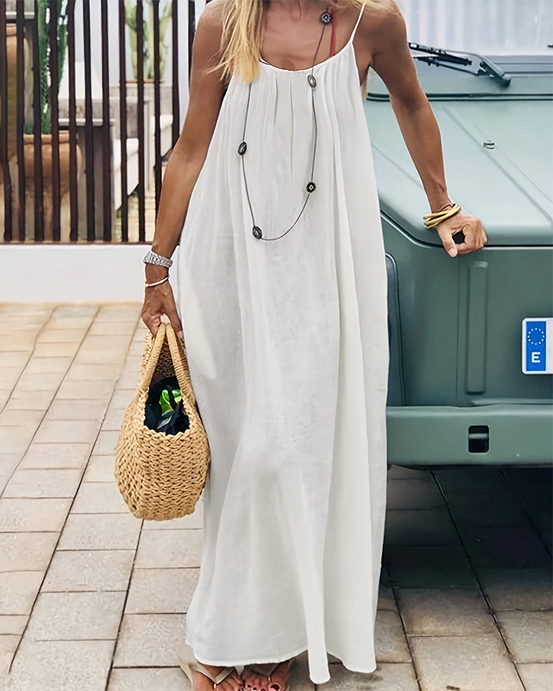Lily | Elegant And Flowing Sleeveless Cami Maxi Dress 0