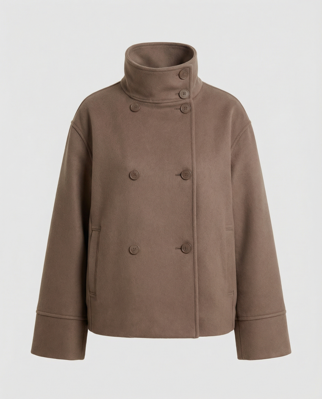 Lily | Elegant High-Collar Double-Breasted Cropped Jacket 0