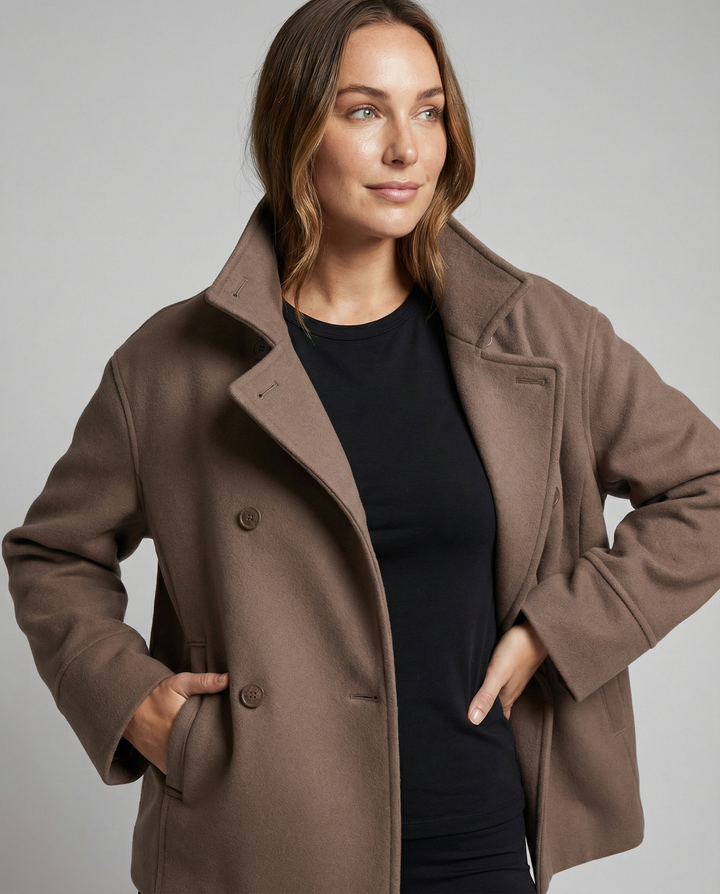 Lily | Elegant High-Collar Double-Breasted Cropped Jacket 2