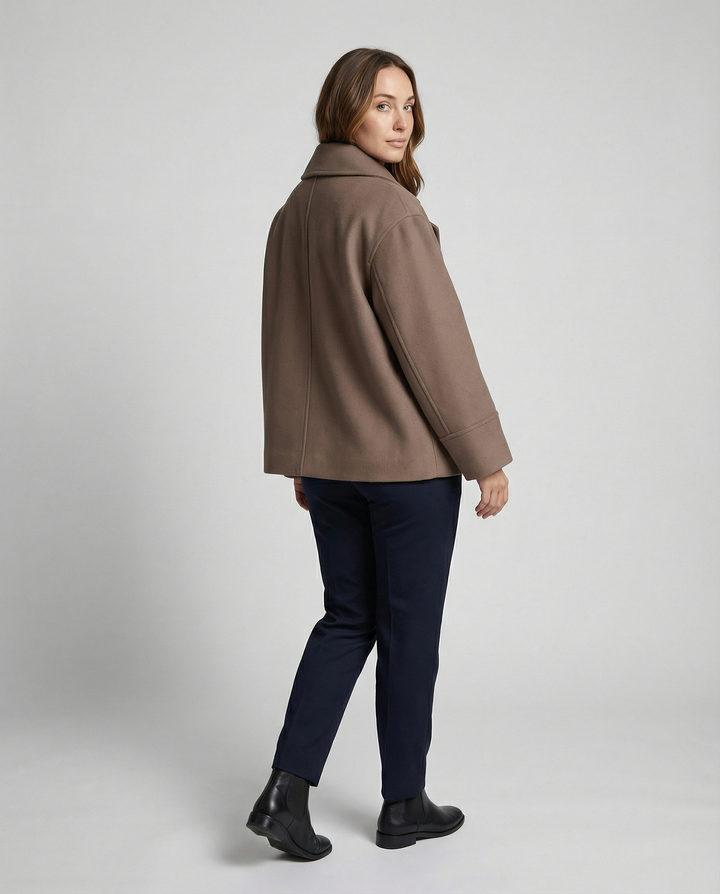Lily | Elegant High-Collar Double-Breasted Cropped Jacket 4