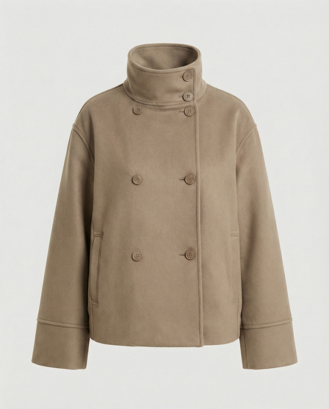 Lily | Elegant High-Collar Double-Breasted Cropped Jacket 5