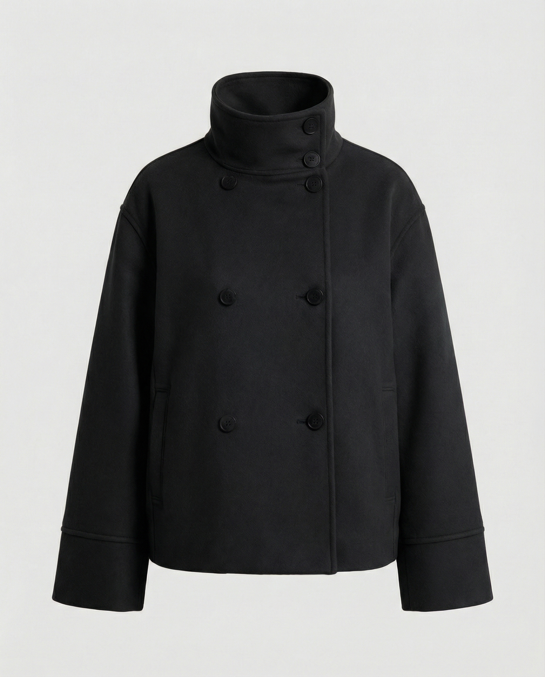 Lily | Elegant High-Collar Double-Breasted Cropped Jacket 6