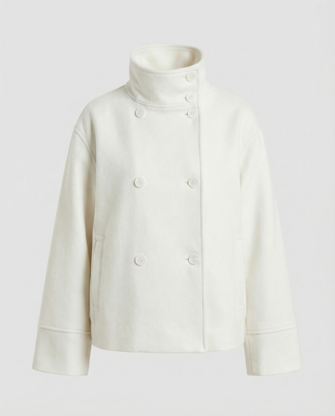 Lily | Elegant High-Collar Double-Breasted Cropped Jacket 7