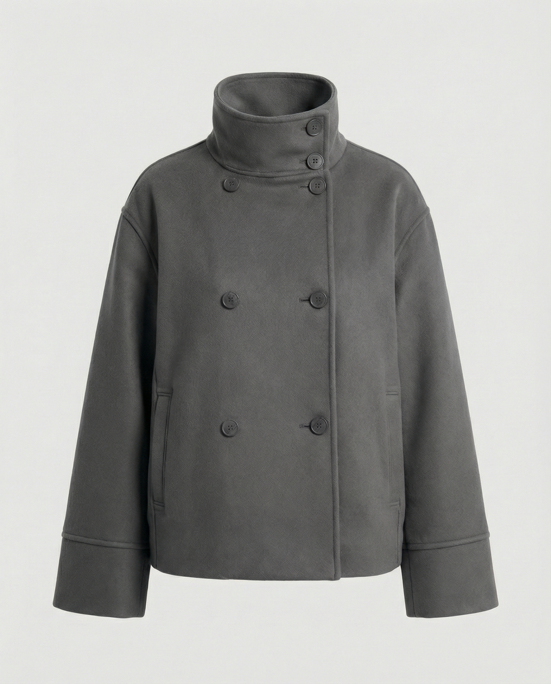 Lily | Elegant High-Collar Double-Breasted Cropped Jacket 8