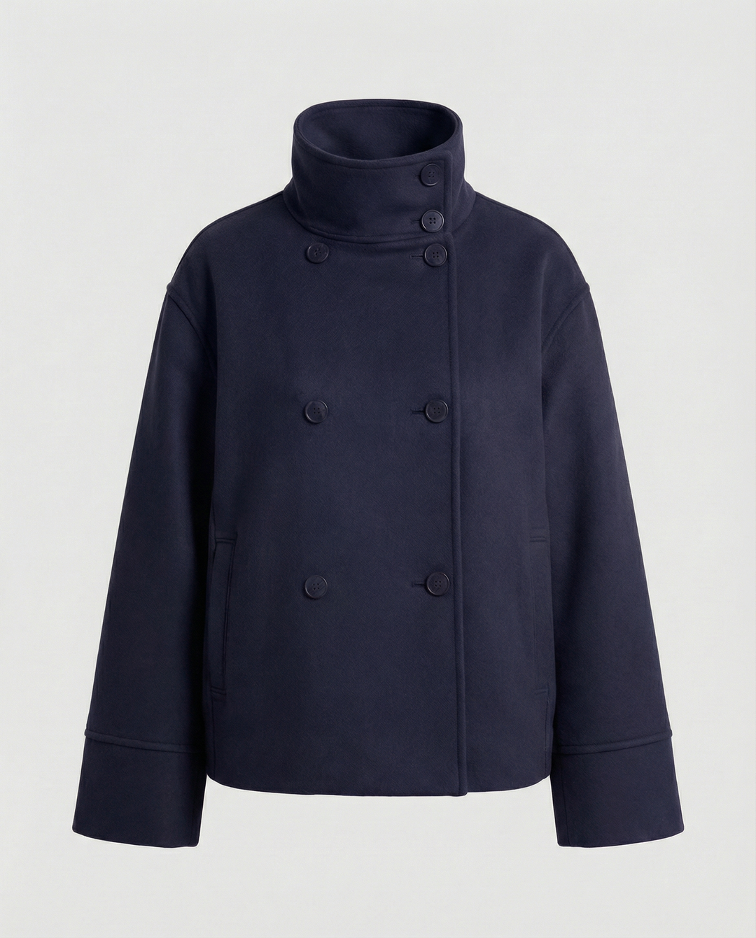 Lily | Elegant High-Collar Double-Breasted Cropped Jacket 9
