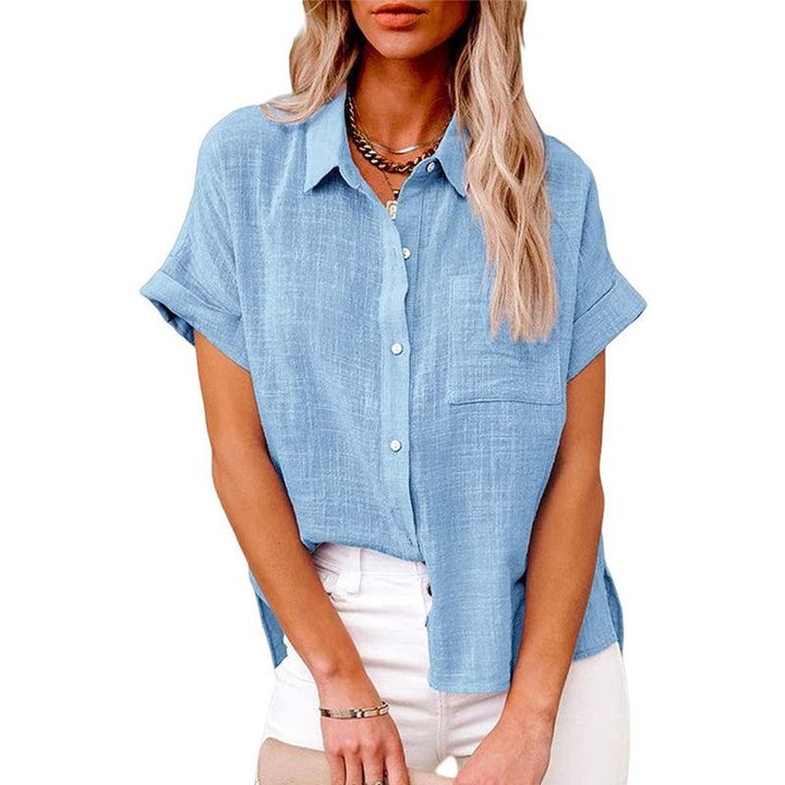 Lily | Relaxed Fit Short Sleeve Cotton-Linen Shirt 3