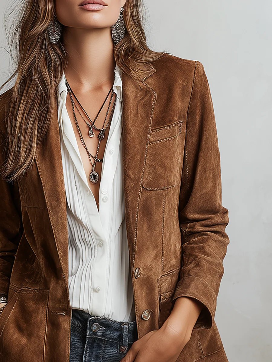 Lily | Sophisticated Tailored Faux Suede Blazer for Versatile Styling 0