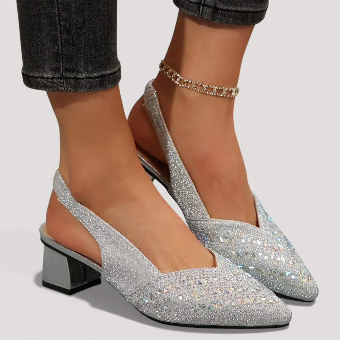Lily | Stylish and Sparkling Slingback Heels 0