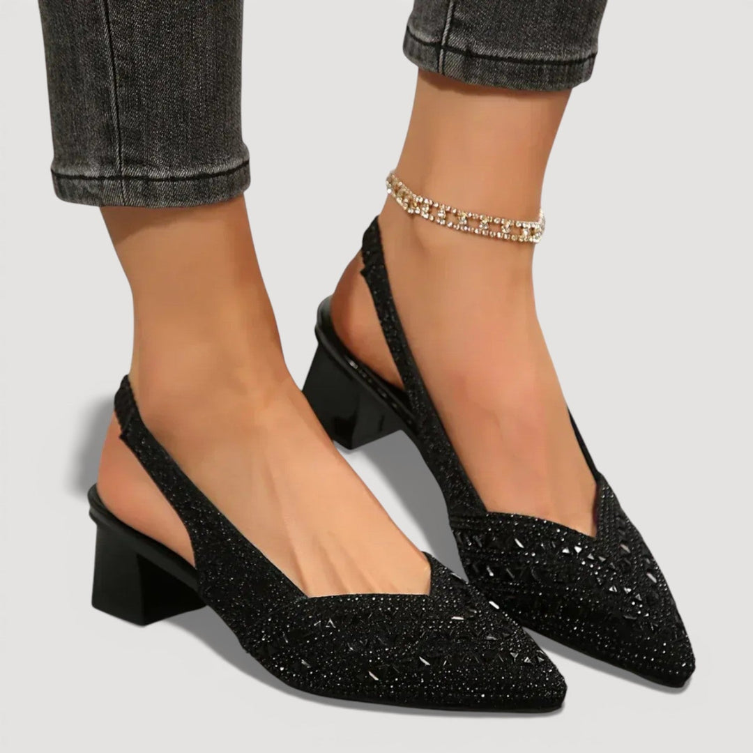 Lily | Stylish and Sparkling Slingback Heels 1