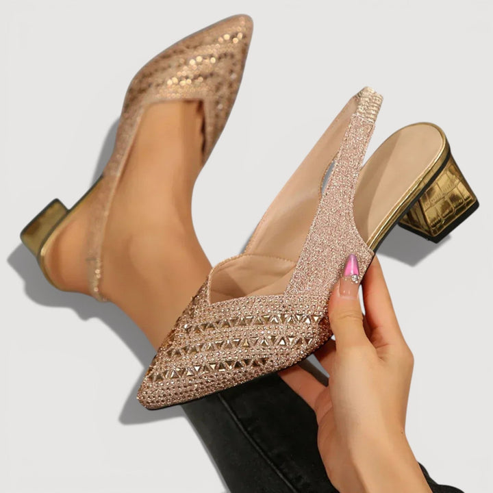 Lily | Stylish and Sparkling Slingback Heels 5