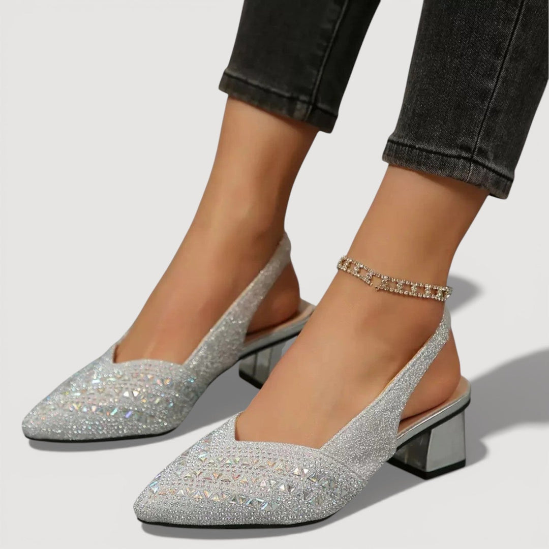 Lily | Stylish and Sparkling Slingback Heels 8