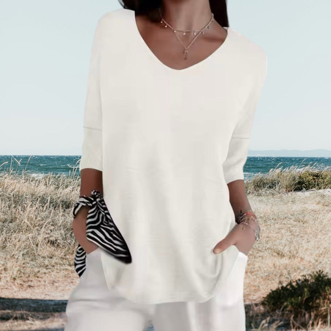 Lina | Lightweight women's top with V-neck 7