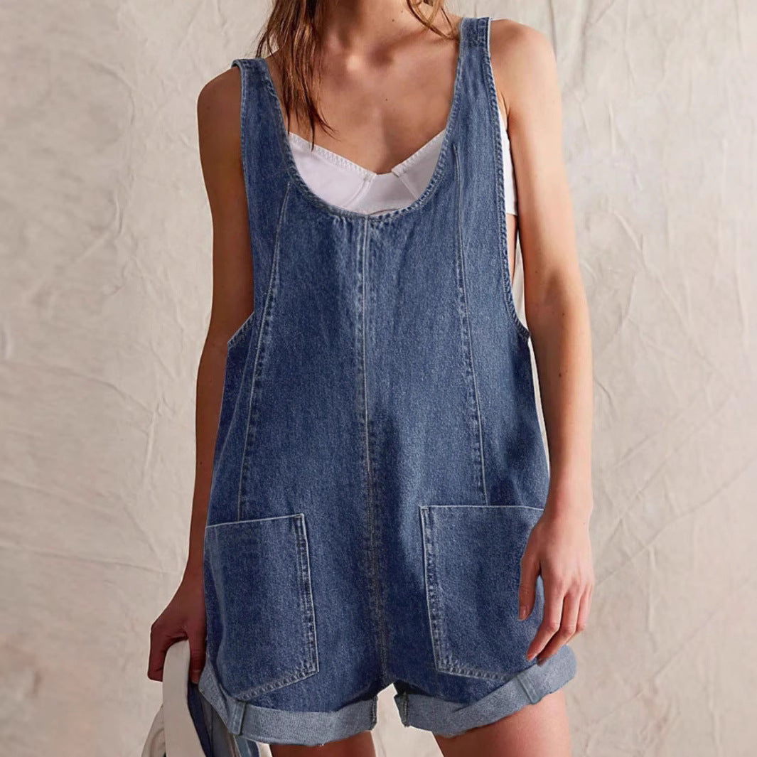 Lina | Relaxed Fit Denim Romper for Women 4