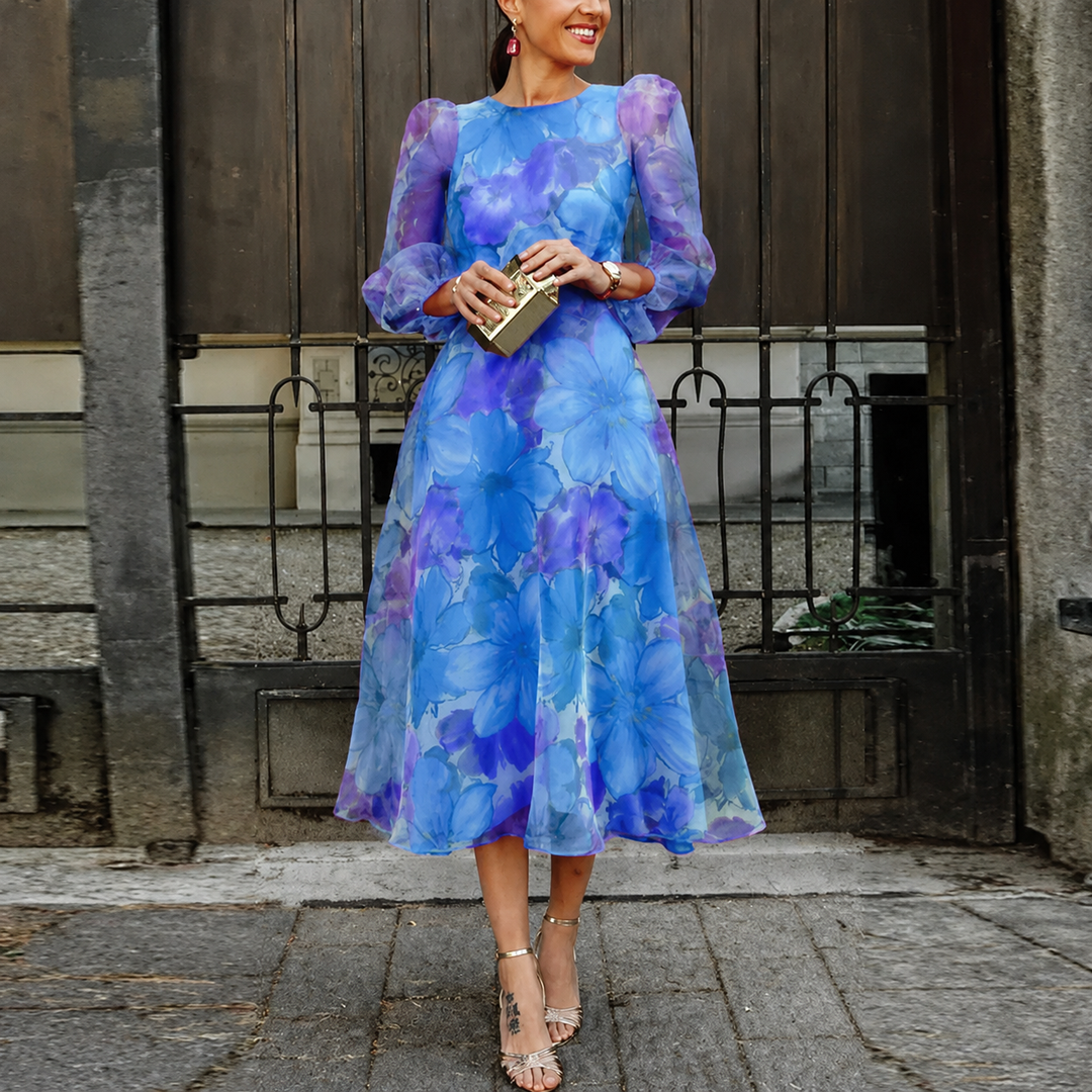 Liora | Chiffon Dress Wedding Guest Floral A-Line Elegant Summer Style 1