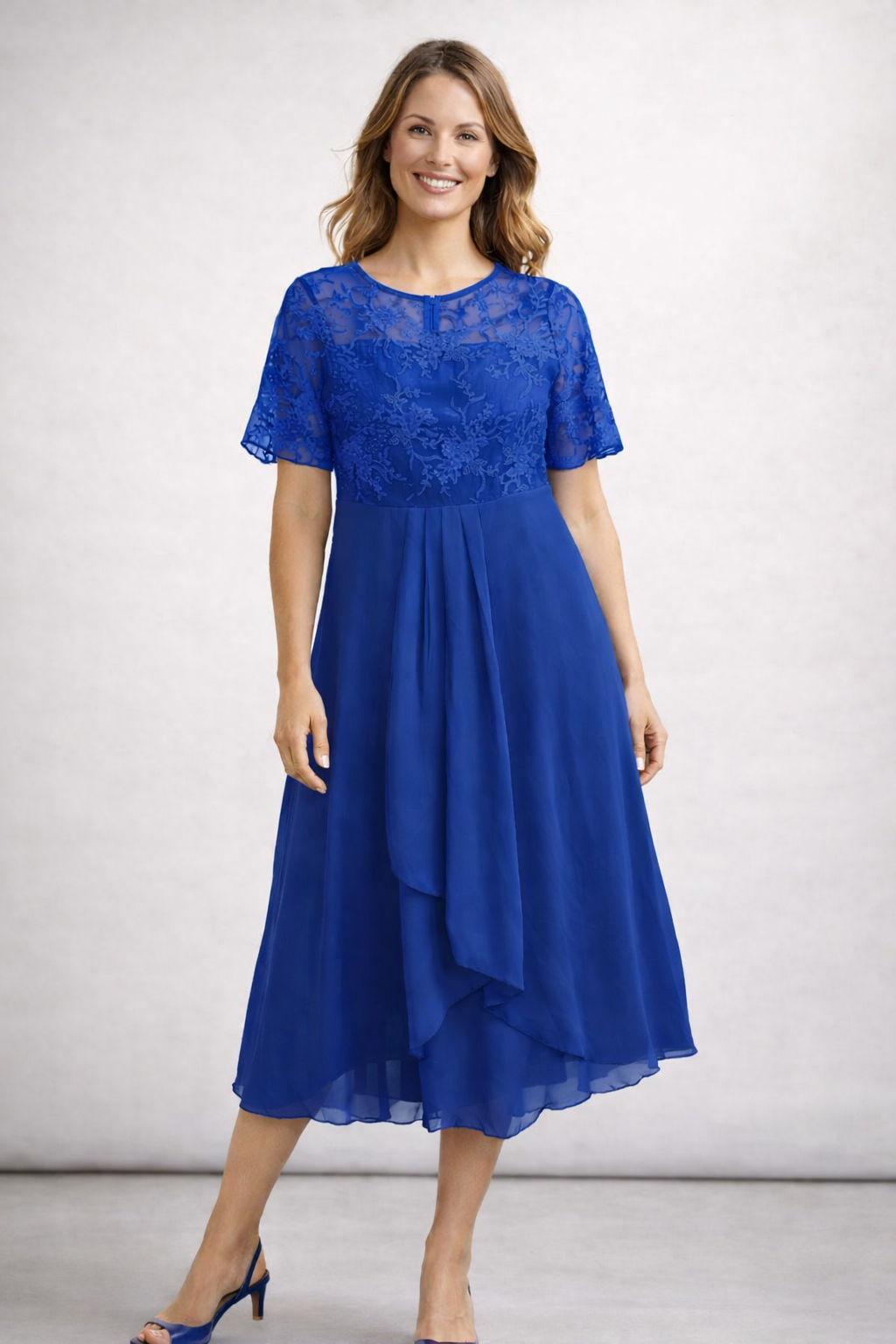 Liora | Women's Dress – Elegant Lace Top, Flared Skirt & Midi Length 8