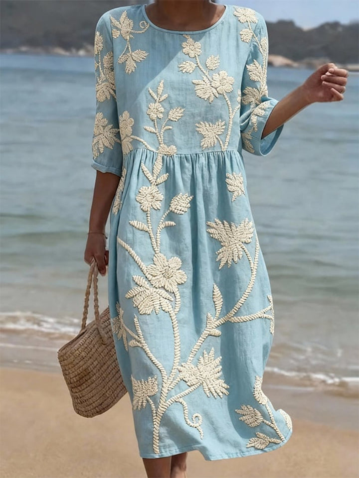 Livia | Elegant Floral Midi Women's Dress for Wedding Guests 0