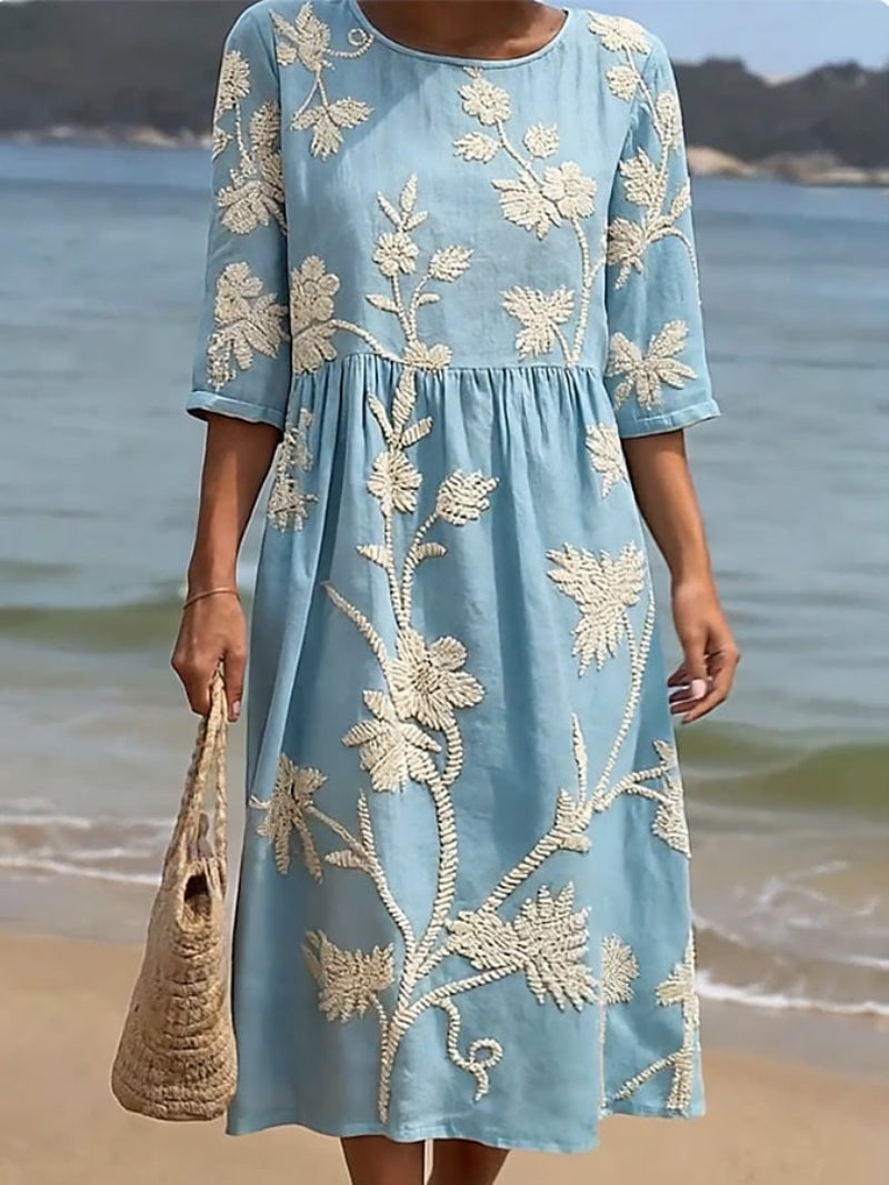 Livia | Elegant Floral Midi Women's Dress for Wedding Guests 1