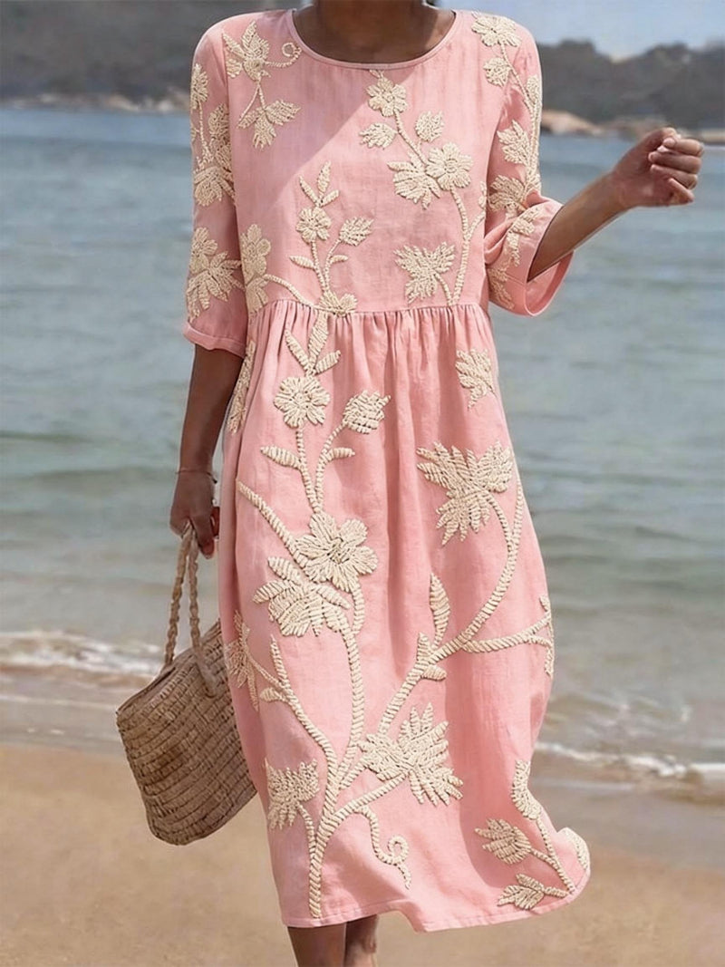 Livia | Elegant Floral Midi Women's Dress for Wedding Guests 2