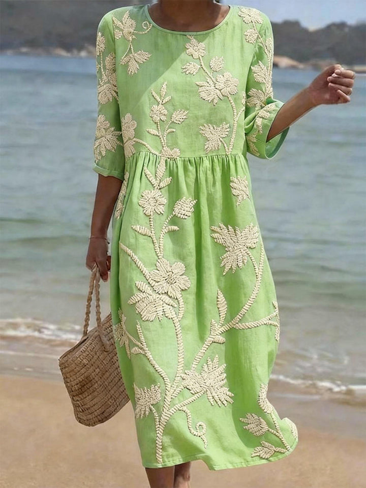 Livia | Elegant Floral Midi Women's Dress for Wedding Guests 3