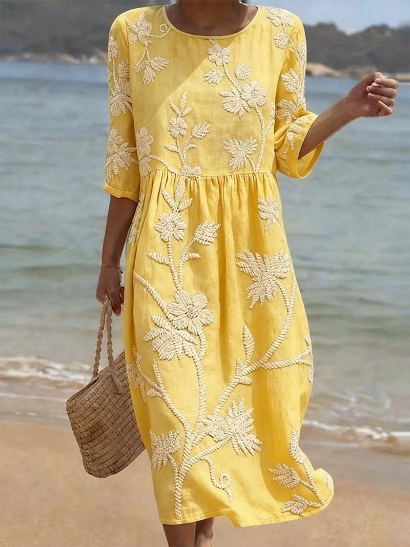 Livia | Elegant Floral Midi Women's Dress for Wedding Guests 4