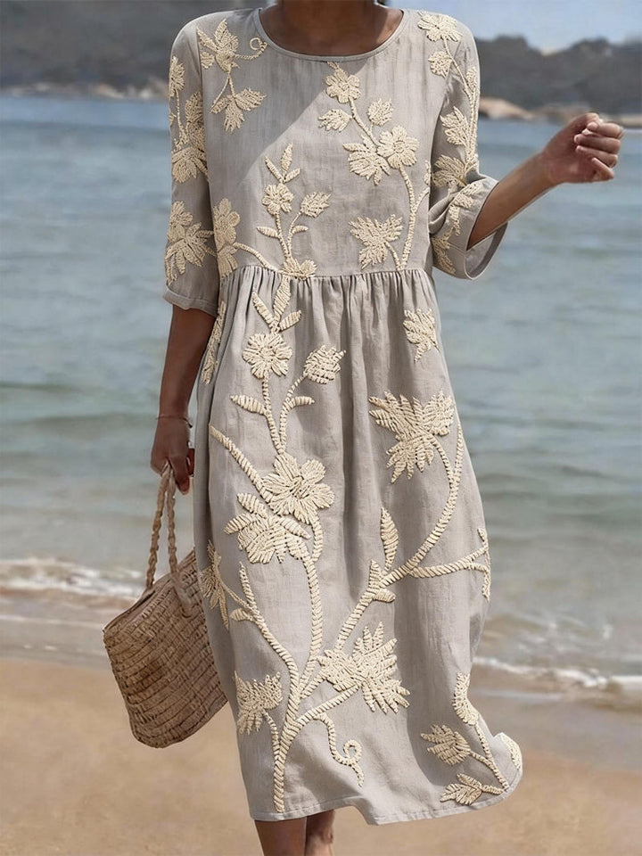 Livia | Elegant Floral Midi Women's Dress for Wedding Guests 5