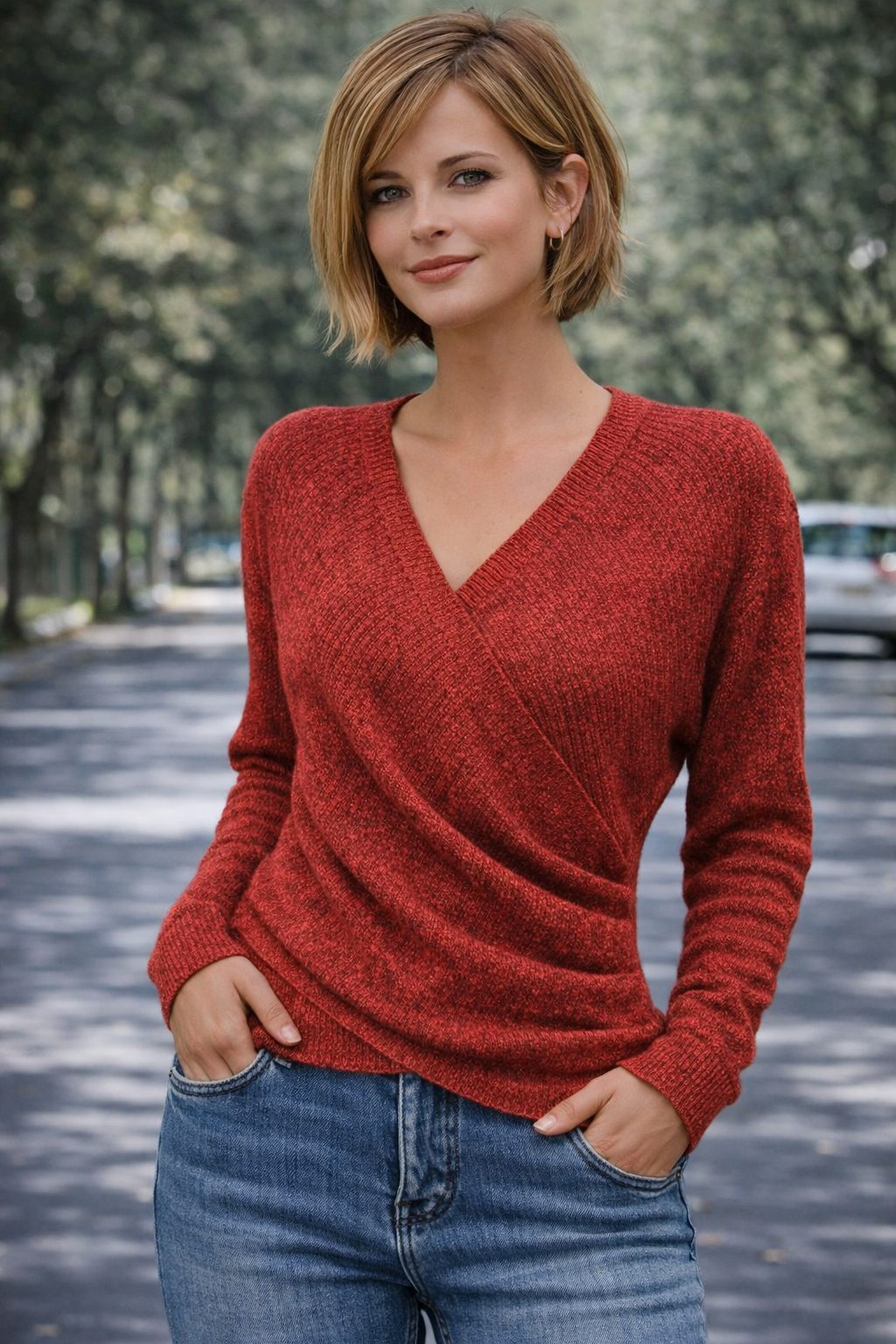 Livia | Elegant V-Neck Women's Sweater 2