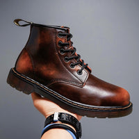 Declan | Stivali da uomo vintage in vera pelle con lacci