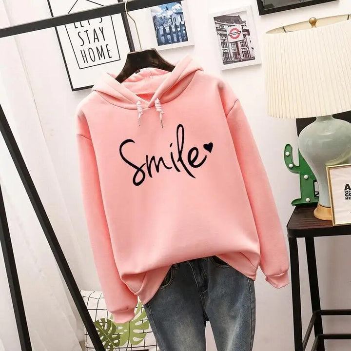 Lucy | Cheerful and Cozy Smile Graphic Hoodie 1
