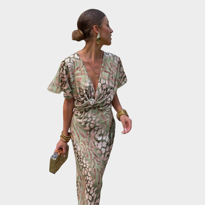 LunaBelle | Elegant Twisted Knot Women's Dress for Wedding Guests 1