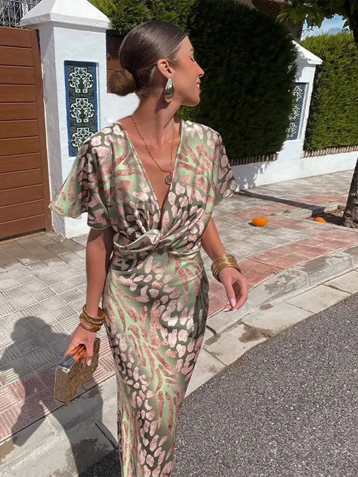 LunaBelle | Elegant Twisted Knot Women's Dress for Wedding Guests 2