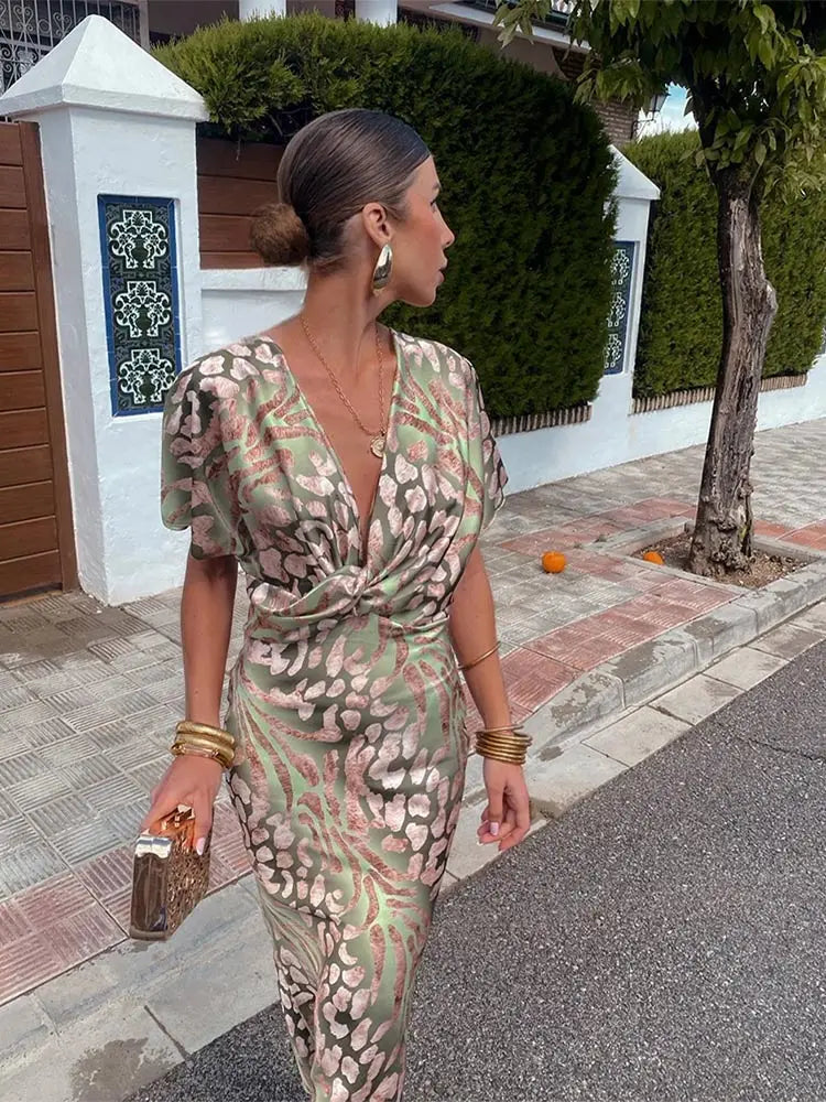 LunaBelle | Elegant Twisted Knot Women's Dress for Wedding Guests 5