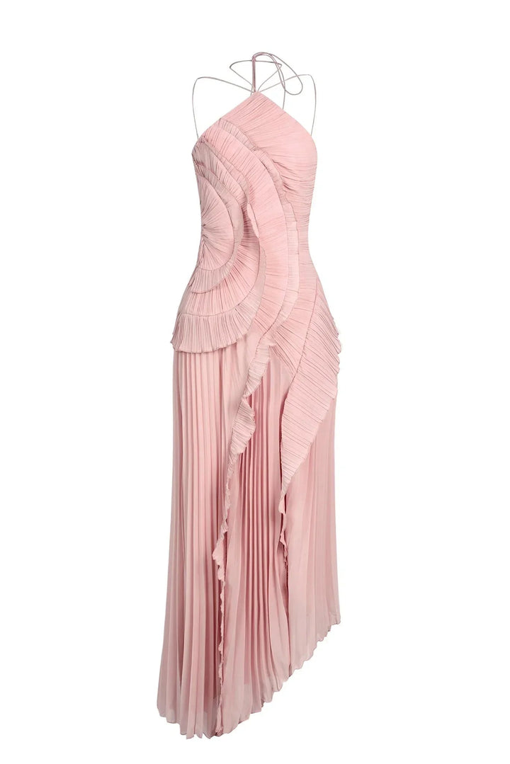 Luna Belle | Elegant Asymmetrical White Maxi Dress for Women 9