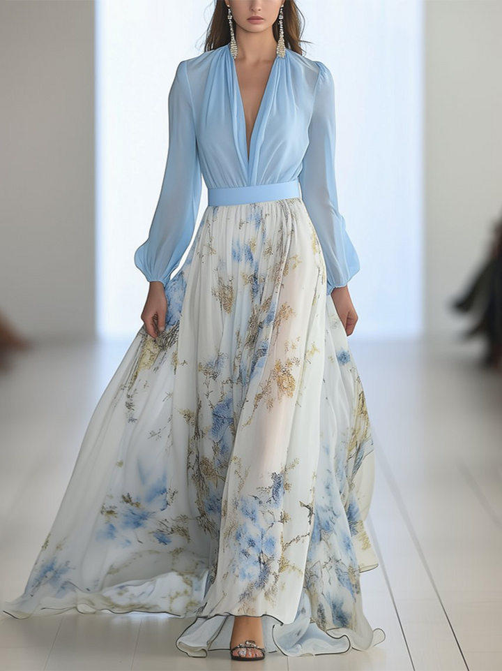 Luna Belle | Elegant Floral Print Women's Maxi Dress 0