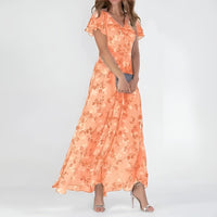 Linda | Elegantes Maxikleid mit floralem Muster für Damen