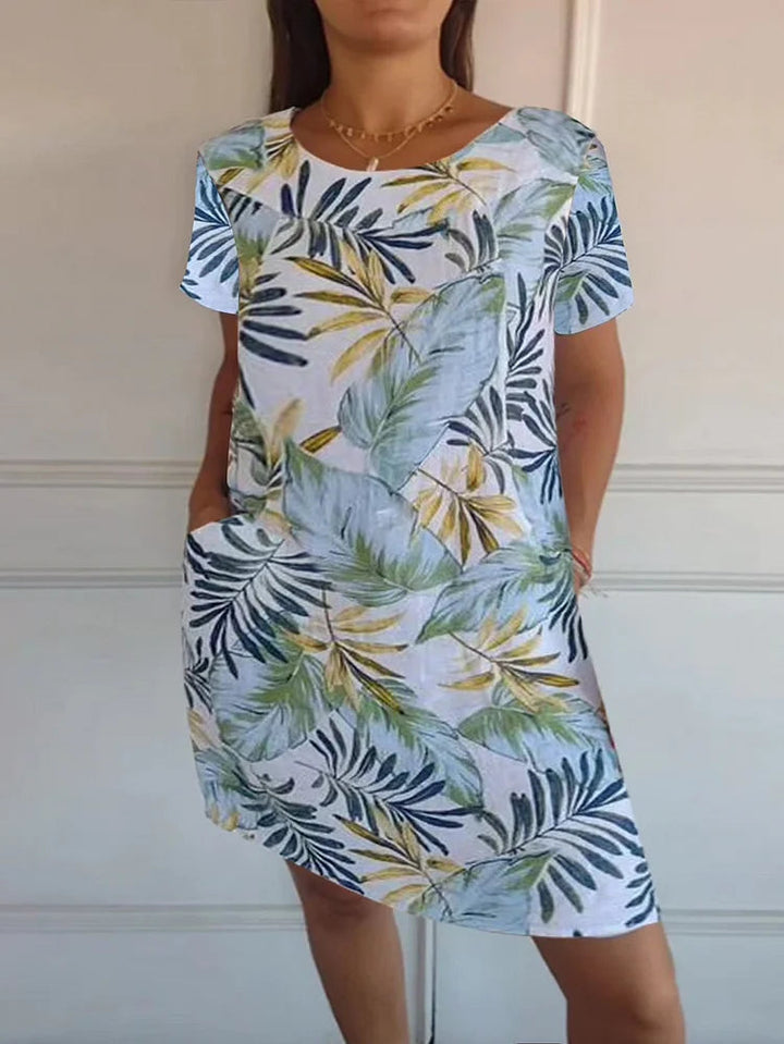Luna Breeze | Relaxed Fit Women's Summer Dress with Botanical Print 10
