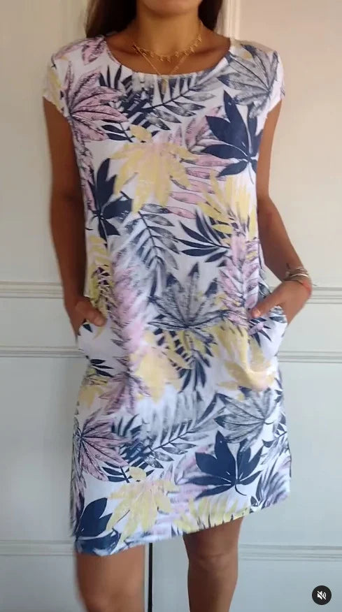 Luna Breeze | Relaxed Fit Women's Summer Dress with Botanical Print 11